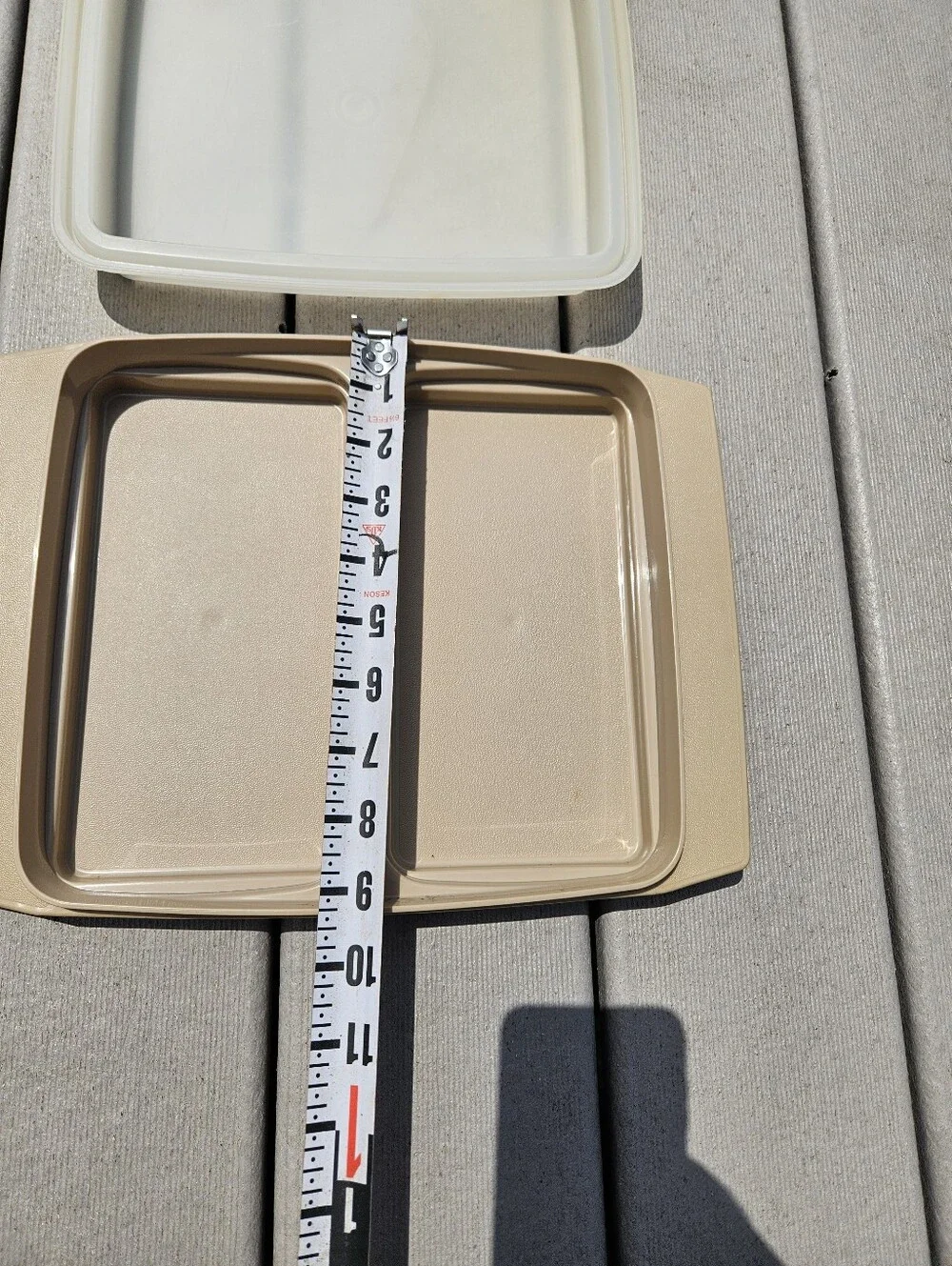 Vtg Tupperware 723 Deviled Egg Taker Carrier Replacement Part Tan Almond No Tray